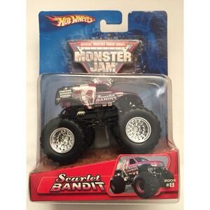 Hot Wheels Monster Jam Truck SCARLET BANDIT #8 Red/Black Diecast 1/64 Scale 2005